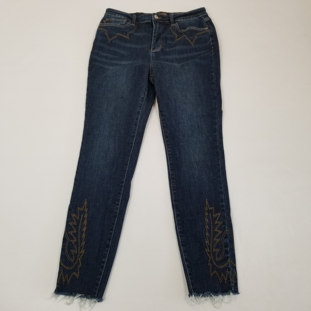 Judy Blue High Waist Western Embroidered Skinny Jeans 13/31